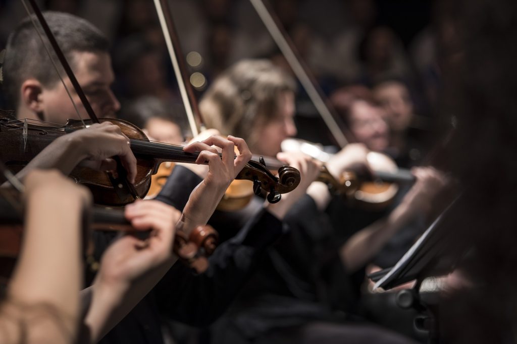 band students playing violins