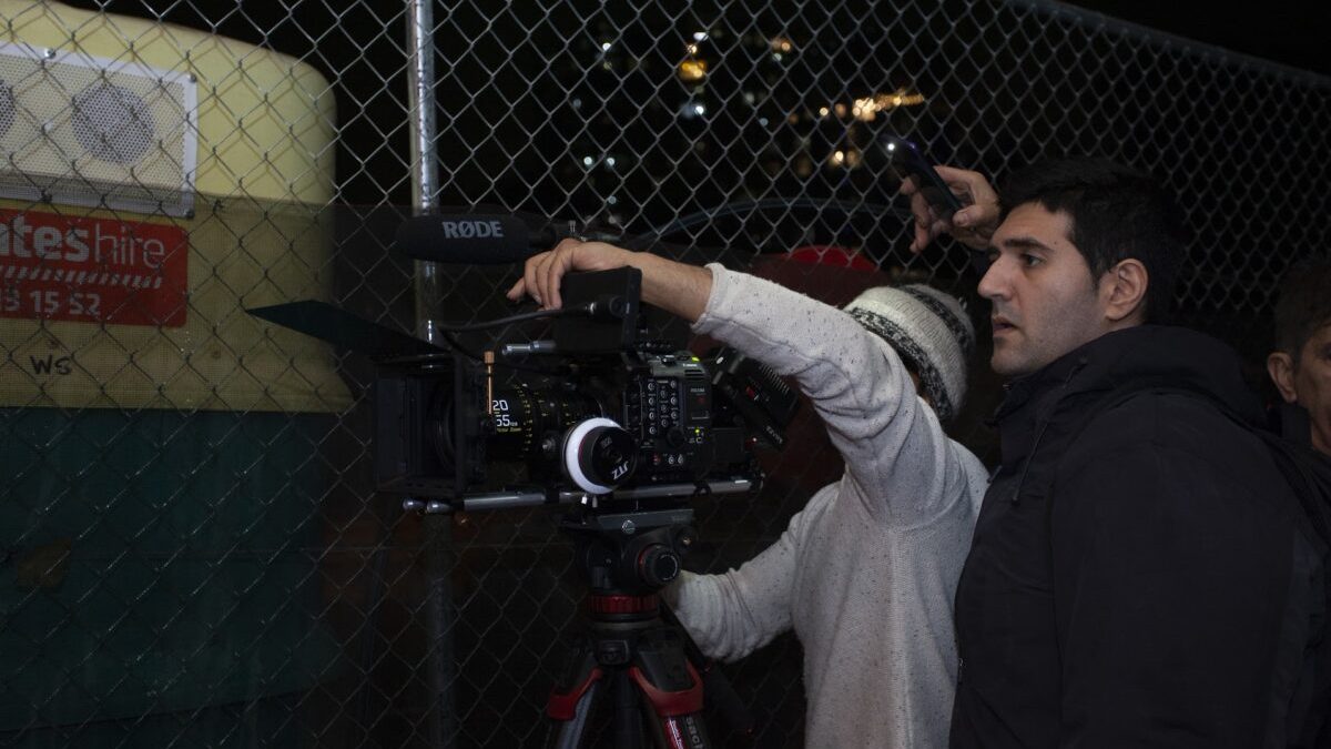 Waheed Naddafi on the set of Sorrowland (2023).